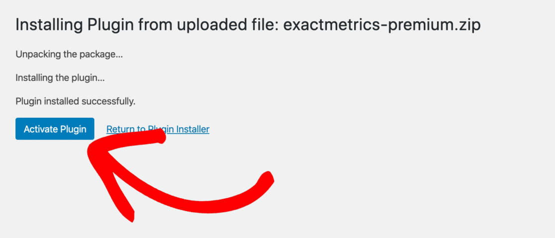 Activate Plugin ExactMetrics