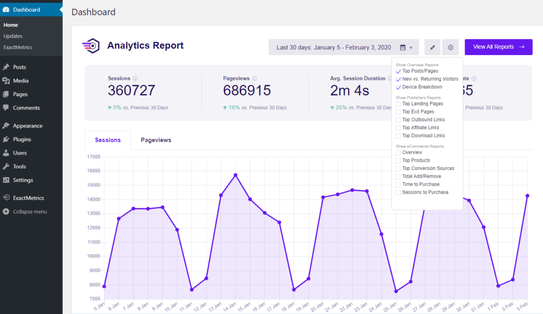 ExactMetrics WordPress analytics