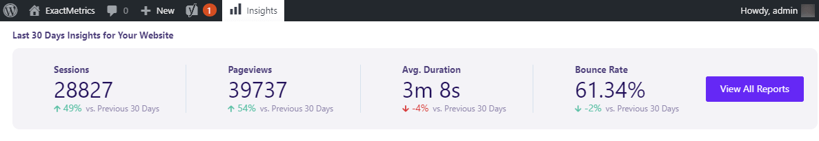 ExactMetrics Page Insights