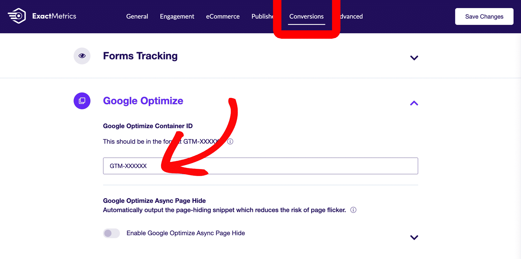 google-optimize-input-container-id