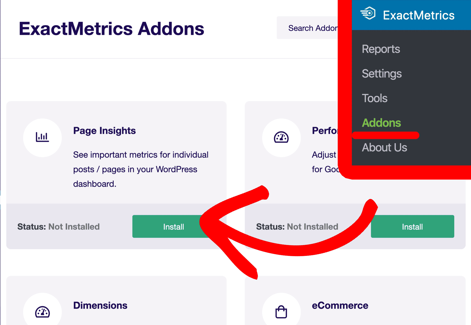 page insights addon