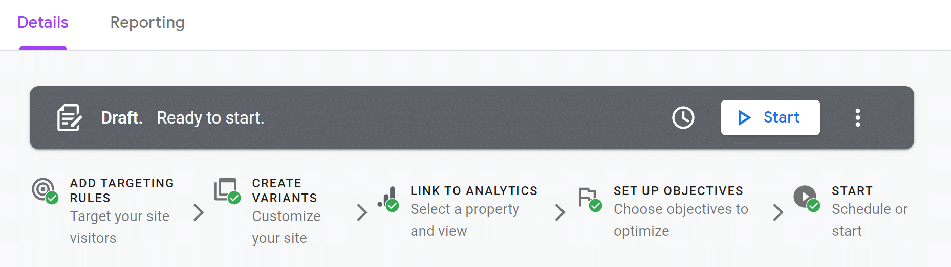 start-experiment-google-optimize-tutorial
