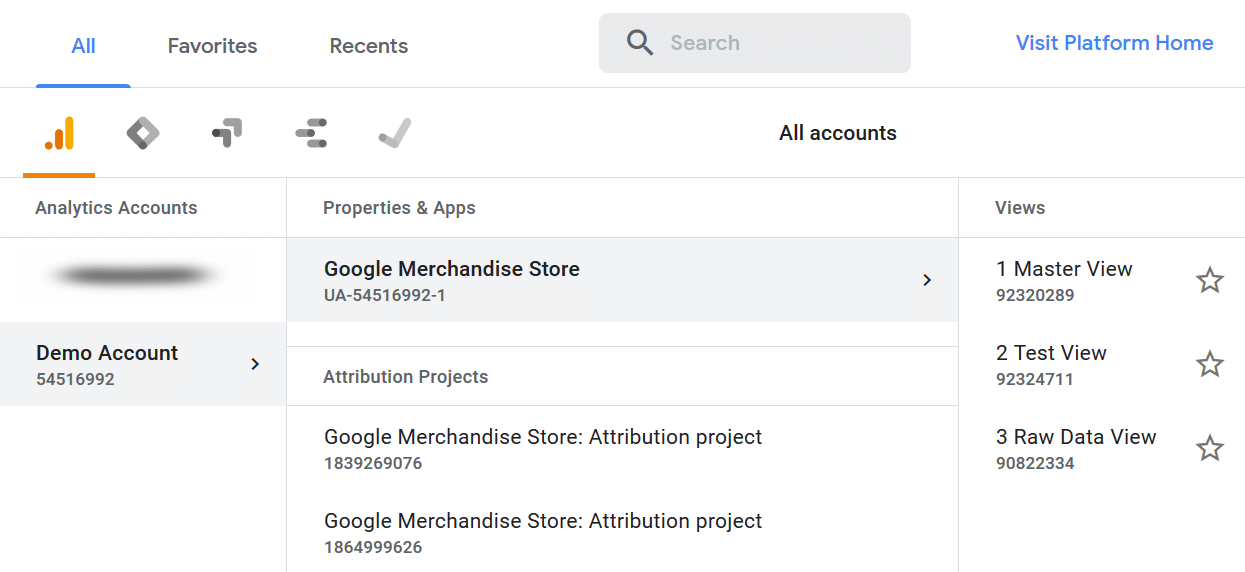 select-website-in-ga