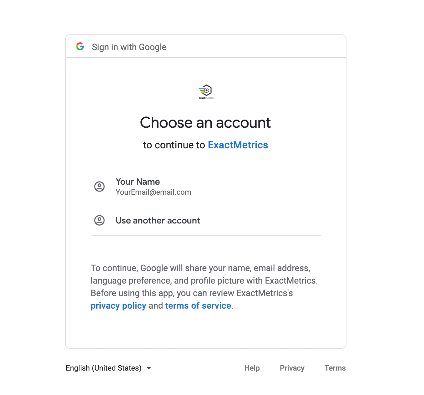 select google account