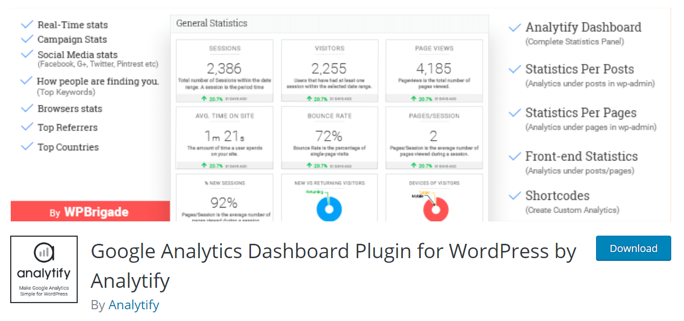 analytify best google analytics plugin for wordpress