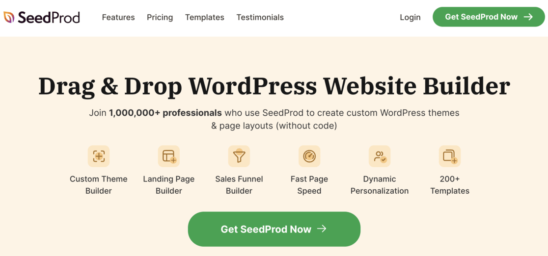 Seedprod WP landing page plugin