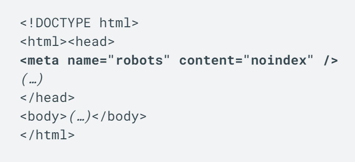 remove noindex tags