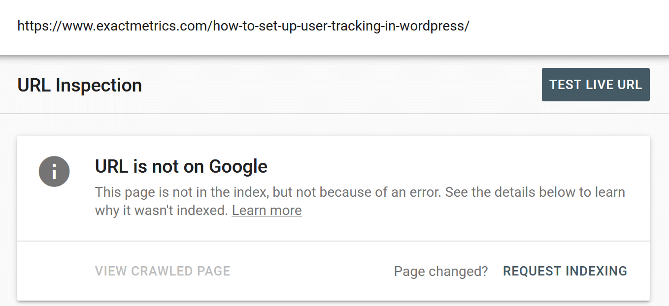 use google search console for indexing