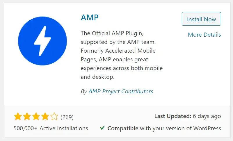 WordPress AMP plugin