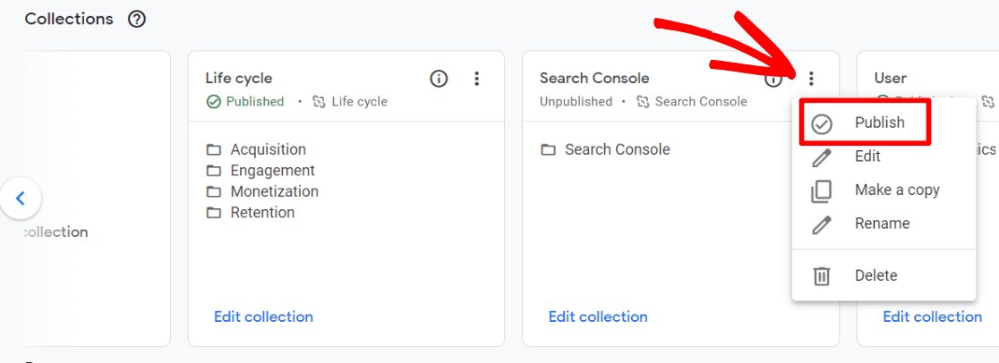 Publish Search Console reports collection