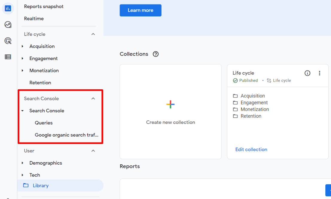 GA4 Search Console reports - track keywords in Google Analytics