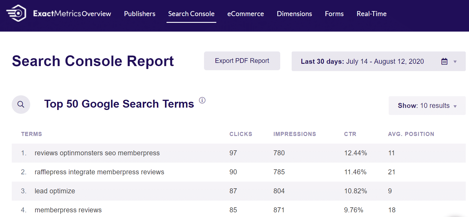 search console google analytics