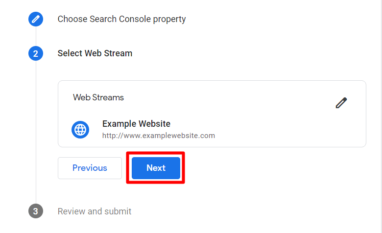 Next - Search Console