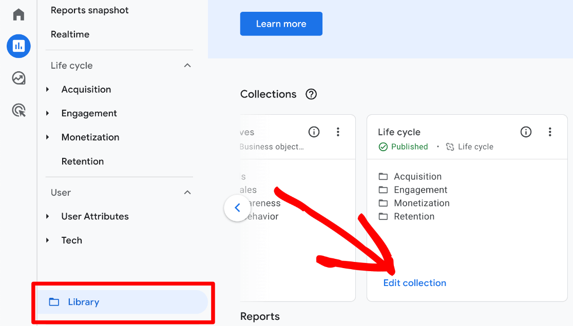 GA4 Library Life Cycle - edit collection
