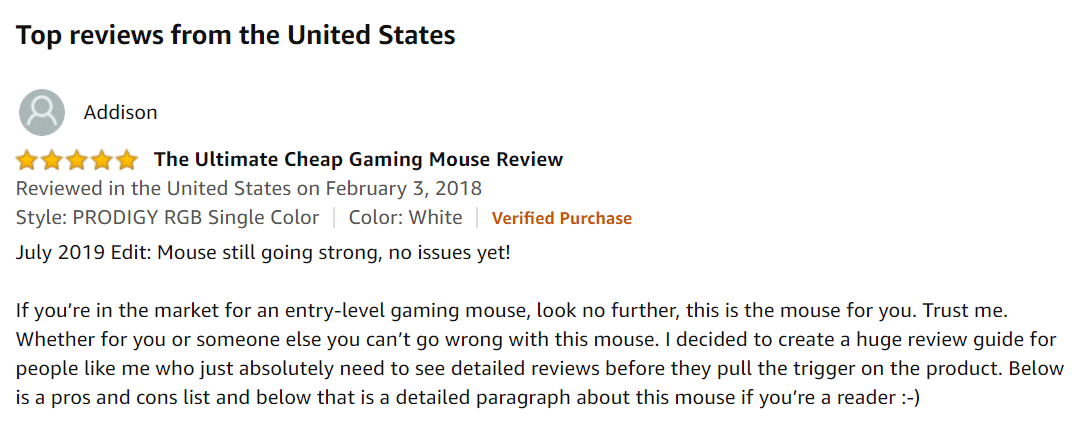 product reviews