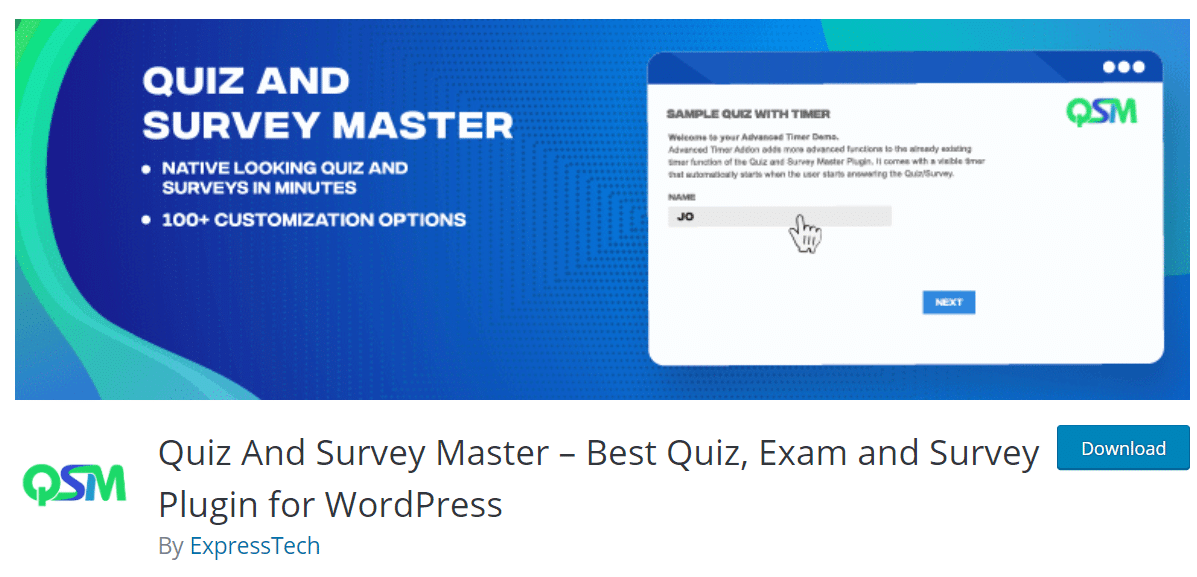 quiz and survey master wordpress plugin