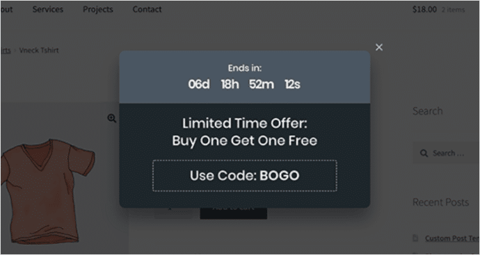 Example of a Smart Coupon in WooCommerce-