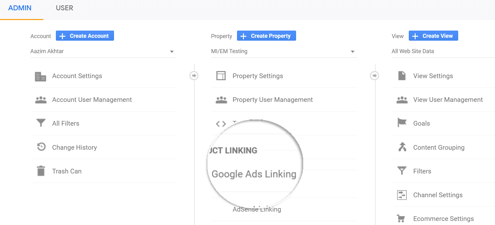 google ads linking