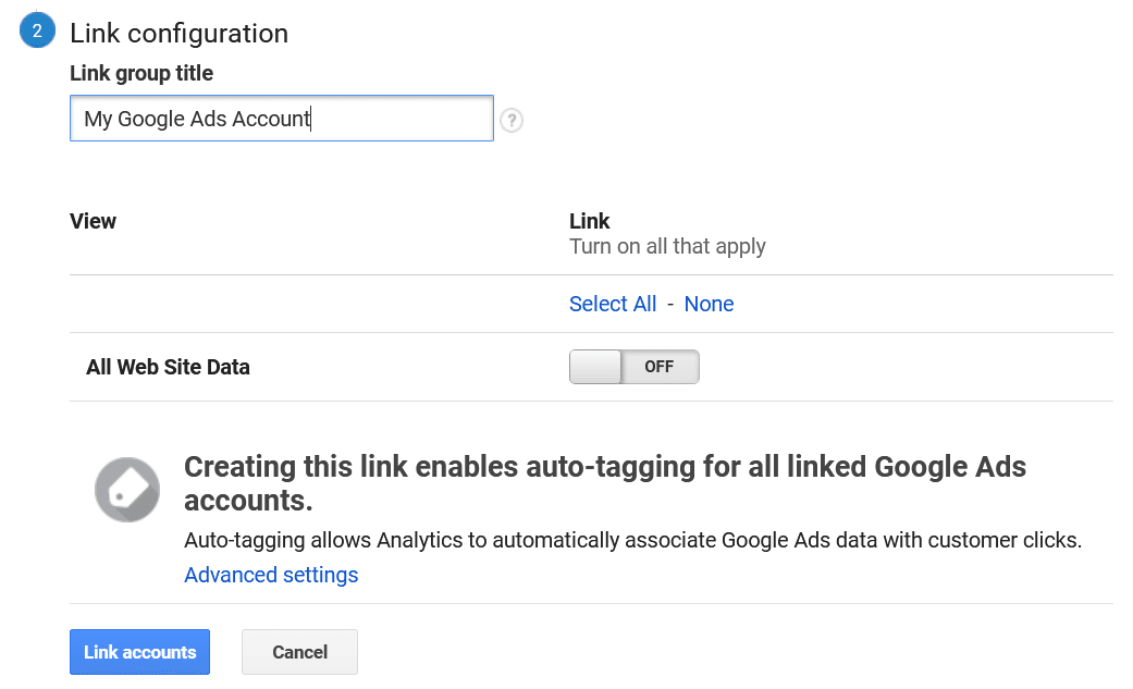 link configuration