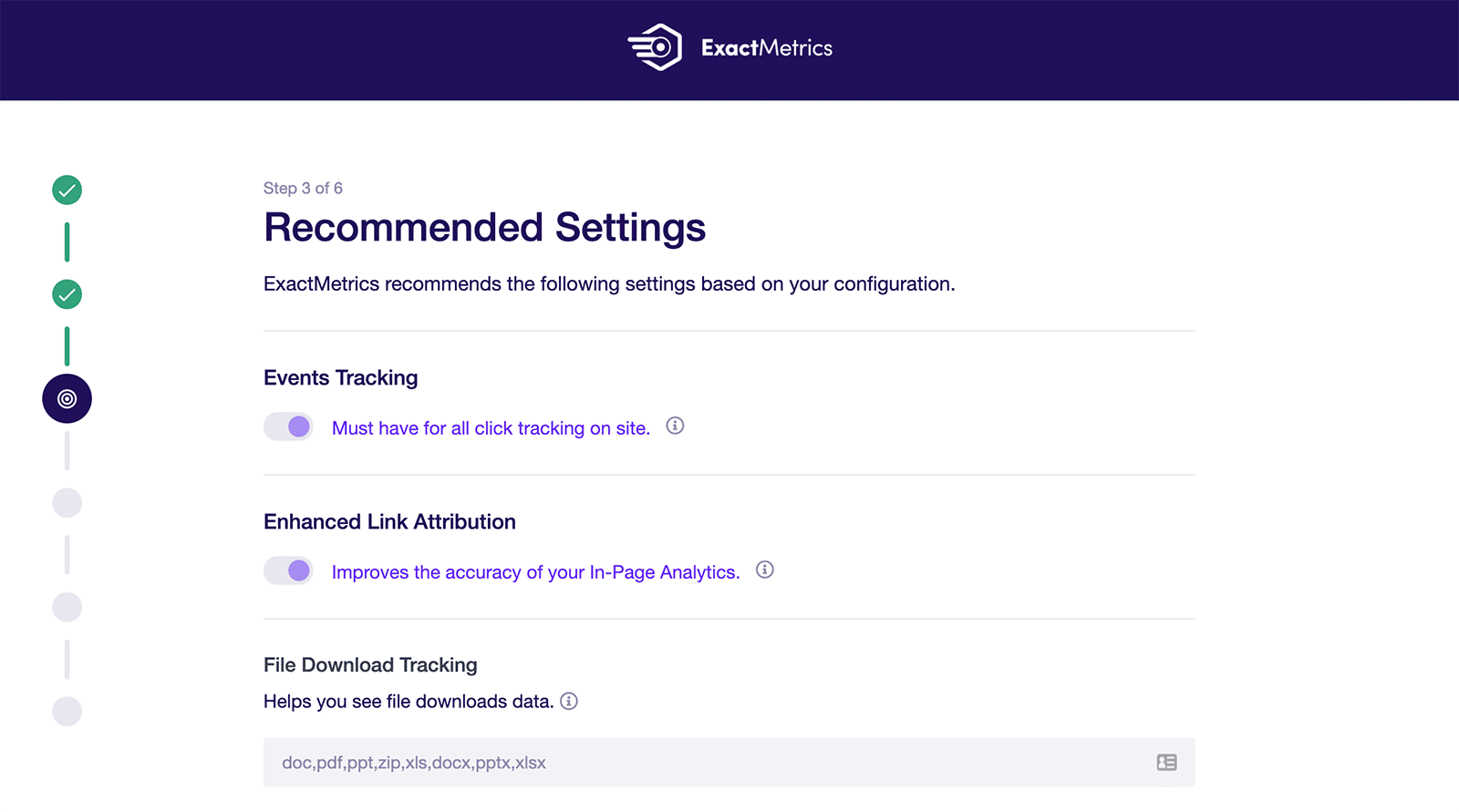 recommended settings