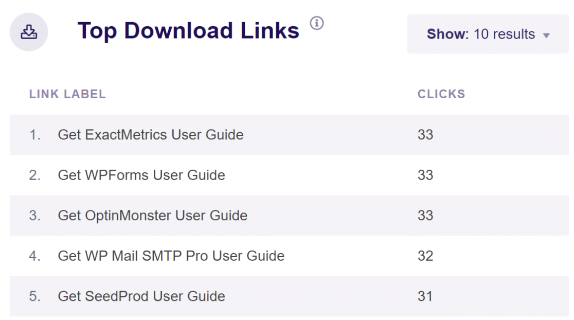 exactmetrics file download report