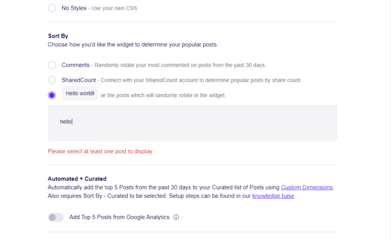 How to use the Sort By Options in Popular Posts - ExactMetrics