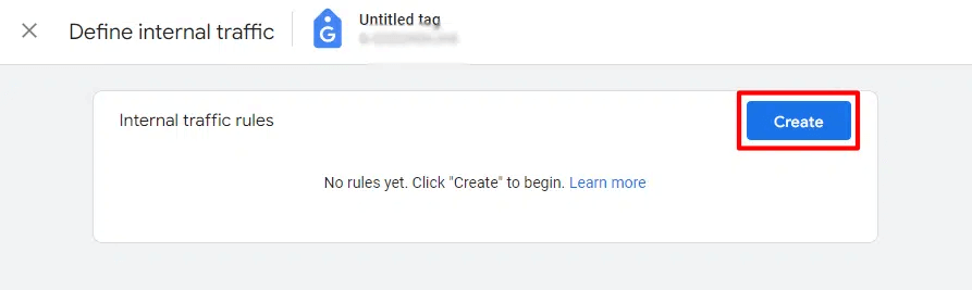 create an internal traffic rule in GA4