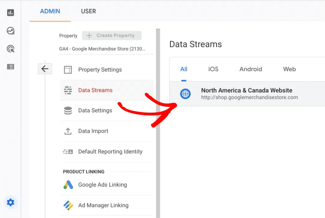 data stream in ga4