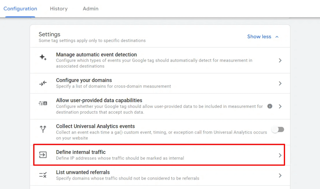 Define internal traffic in GA4