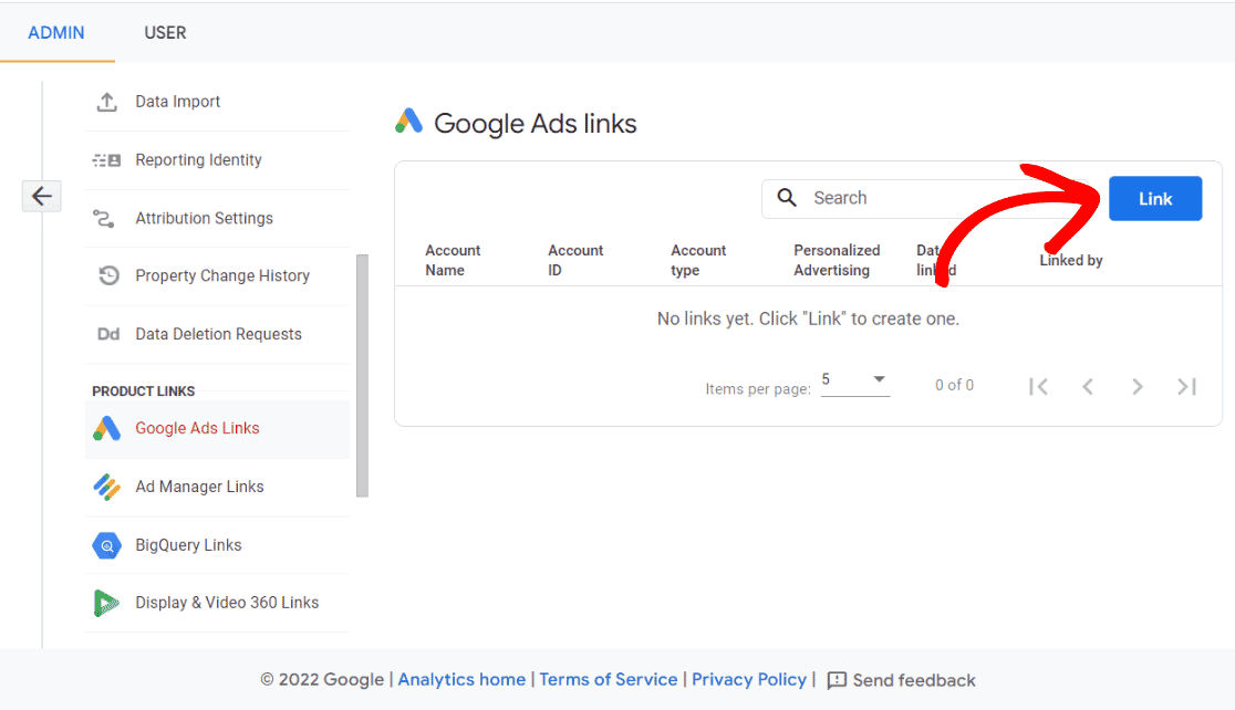 Add Google Ads link in GA4