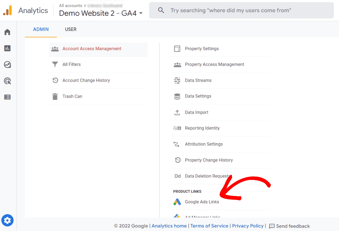 Google Ads Links in GA4