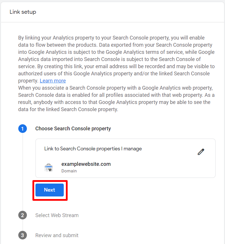 Next - Search Console Connect
