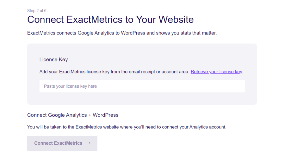 Connect ExactMetrics