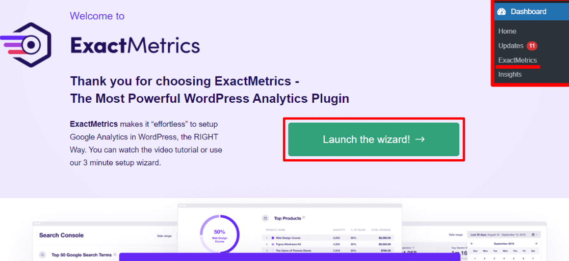 ExactMetrics Setup Wizard