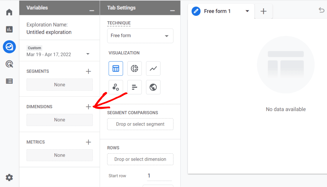 Add dimensions to GA4 custom explore report