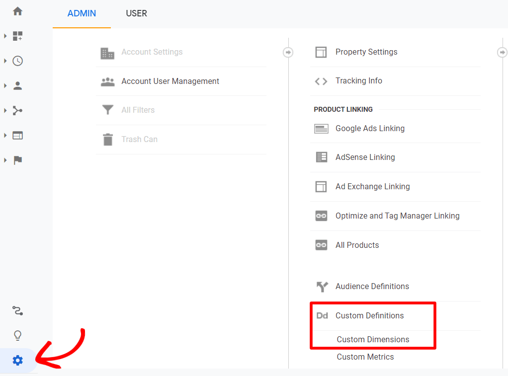 Custom Definitions in Google Analytics