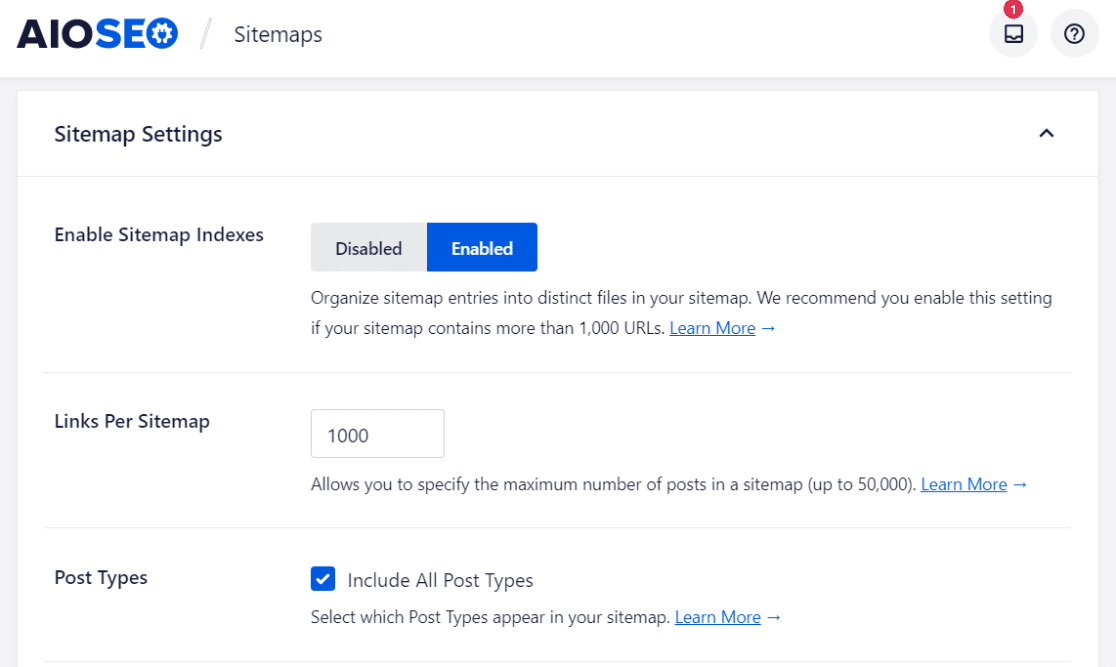 AIOSEO Sitemap