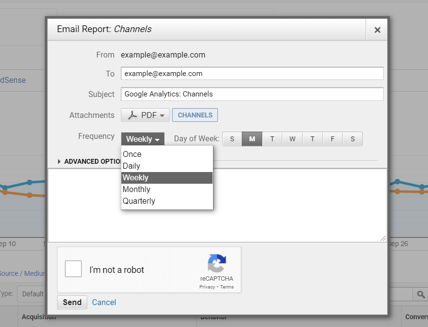 How to send a Google Analytics automatic report via email