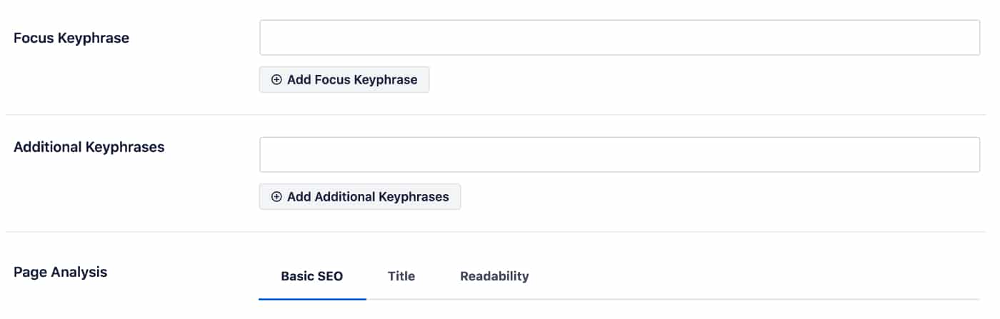 Focus Keyphrase in All in One SEO Plugin