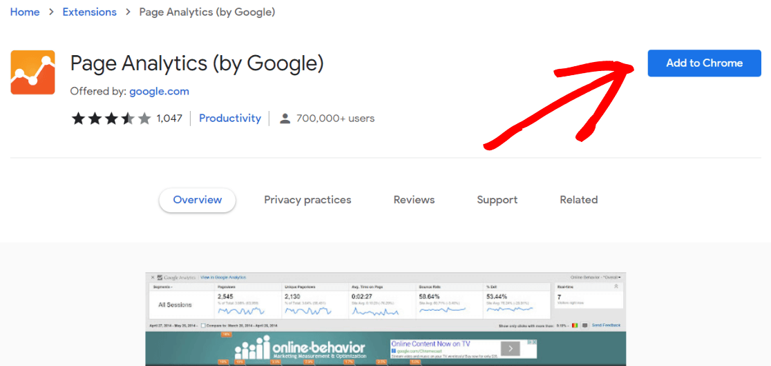 Add Page Analytics Extension to Chrome