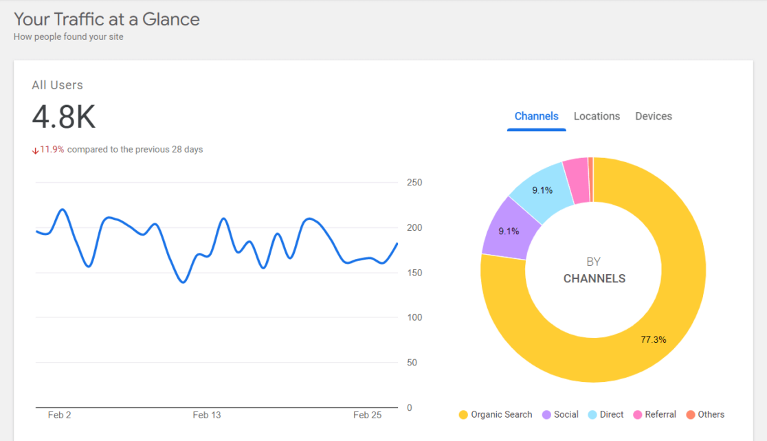 Google Site Kit Analytics Report