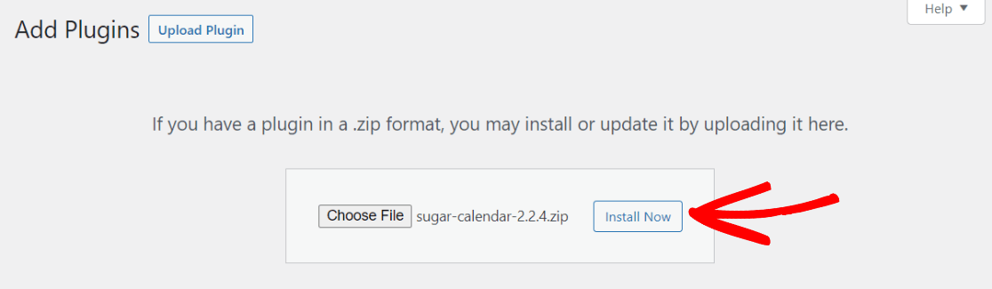 Install the Sugar Calendar plugin