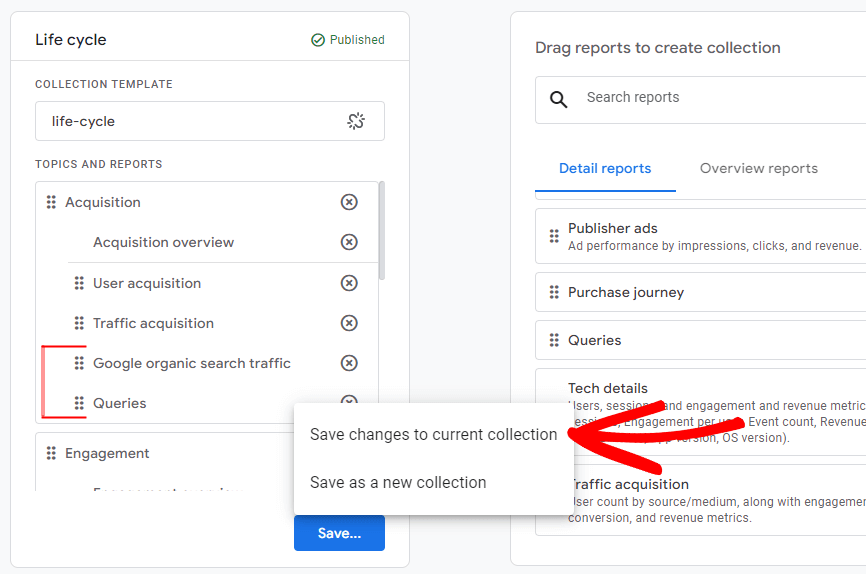 save changes current location google analytics