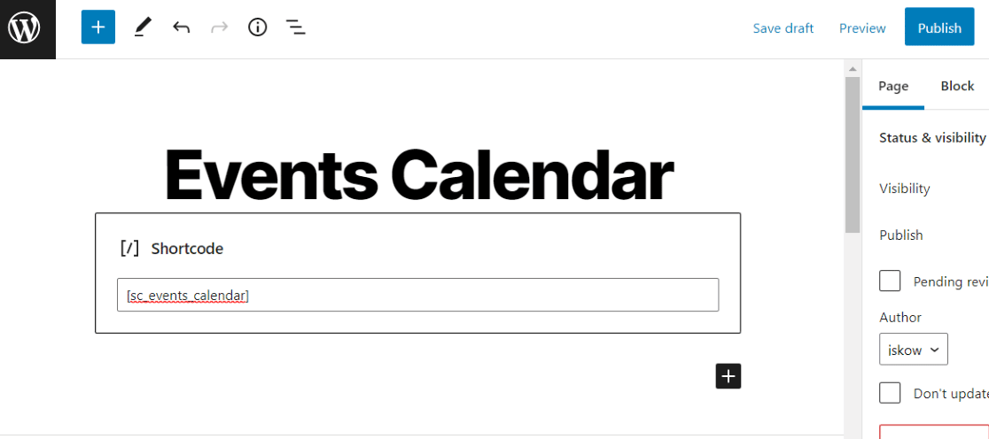 Event Calendar embed