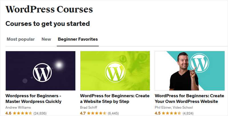 Udemy WordPress Courses Beginners