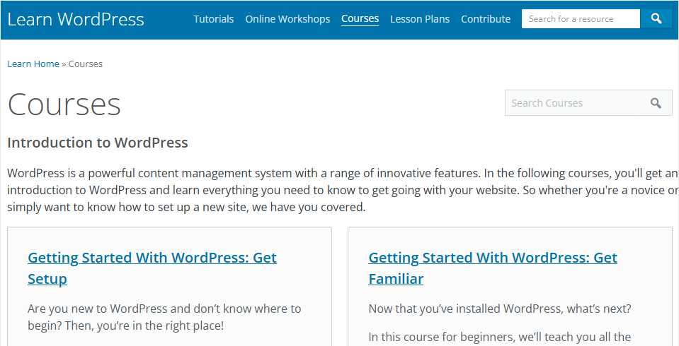 WordPress.org WordPress Tutorials and Courses for Beginners