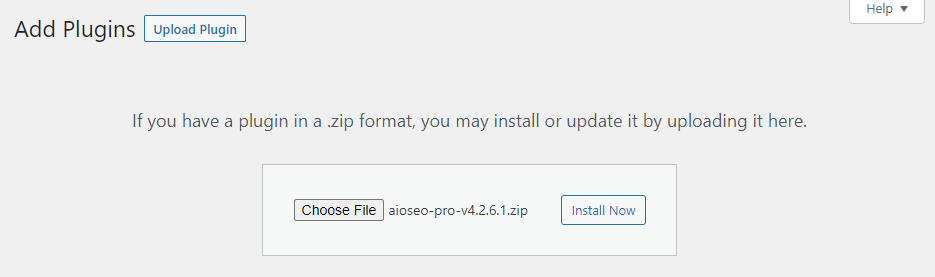 Upload AIOSEO Pro