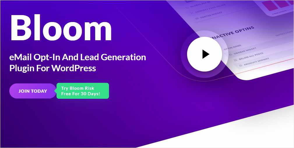 Bloom Popup Plugin for WordPress