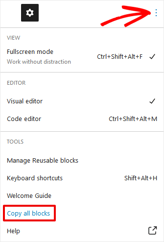 WordPress Editor Copy Blocks