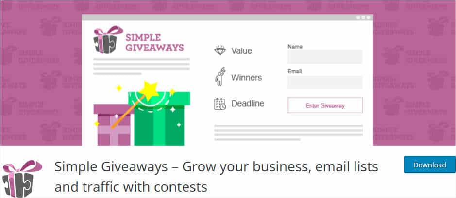 Simple Giveaways Plugin for WordPress